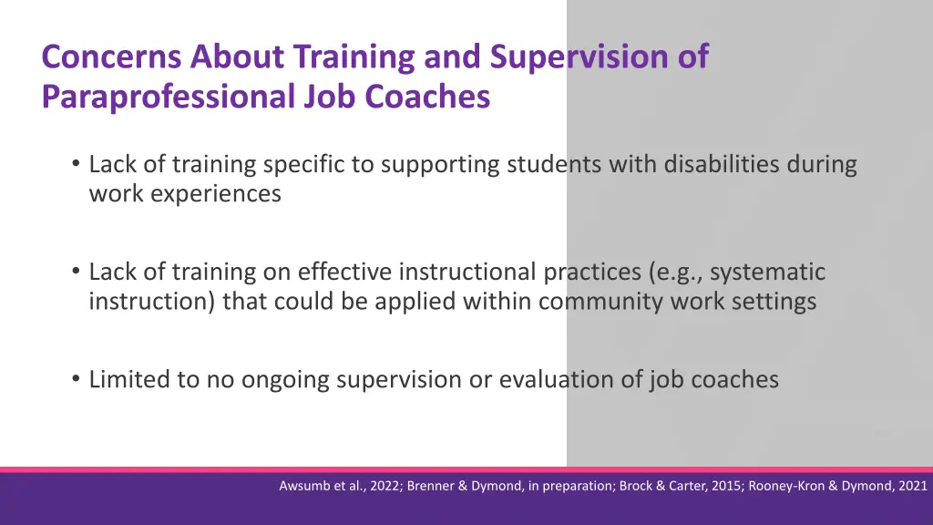 concerns about training and supervision
