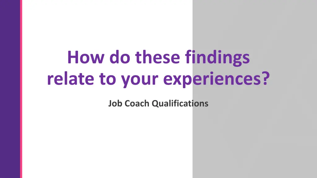 how do these findings relate to your experiences