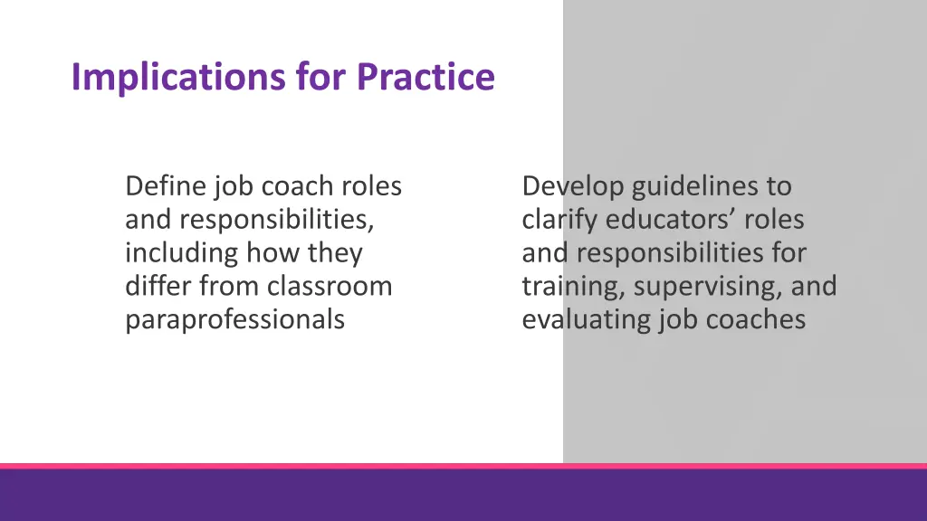 implications for practice