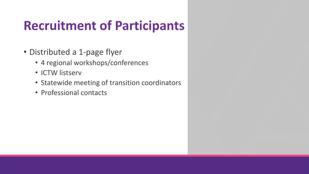 recruitment of participants