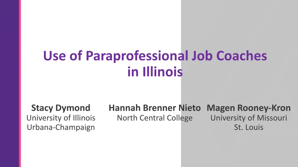 use of paraprofessional job coaches in illinois