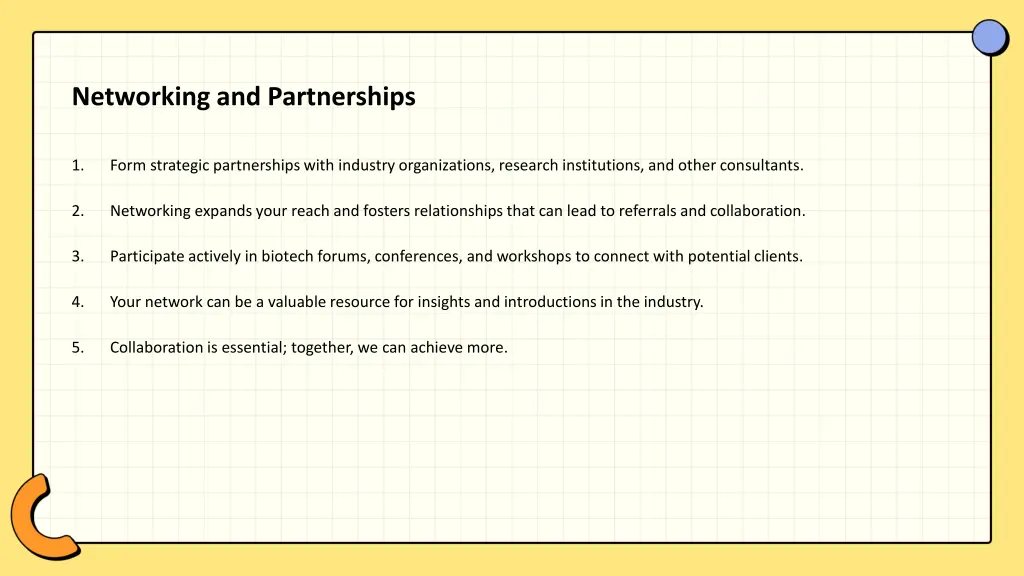 networking and partnerships