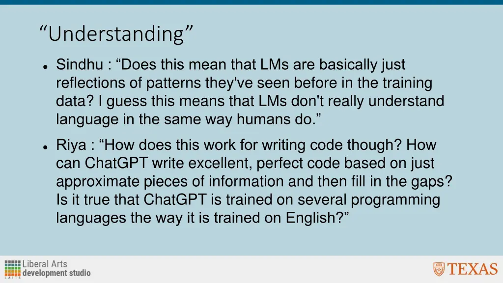 understanding