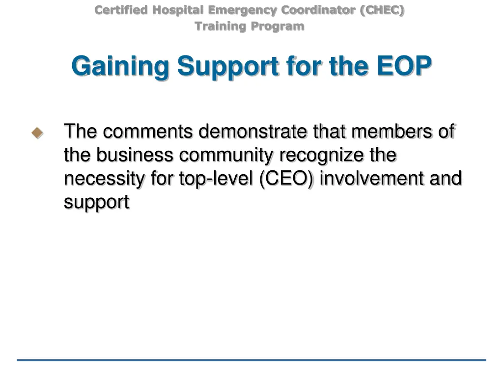 certified hospital emergency coordinator chec 10