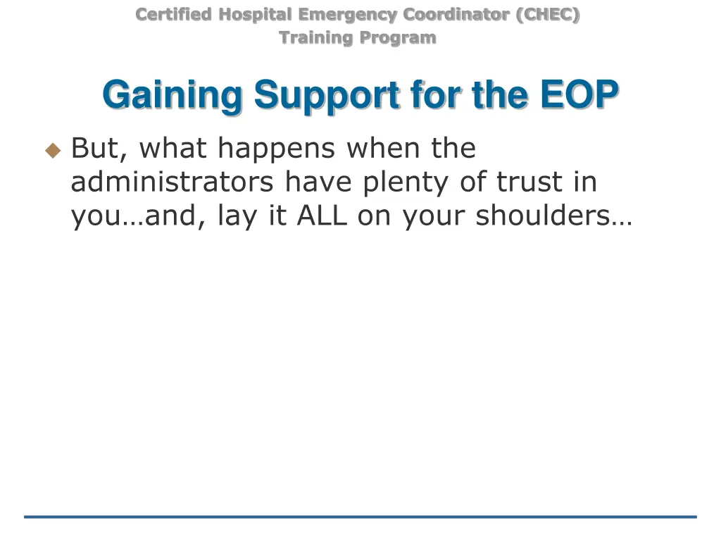 certified hospital emergency coordinator chec 11