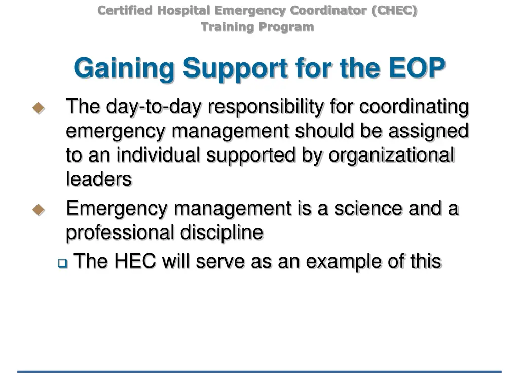 certified hospital emergency coordinator chec 13