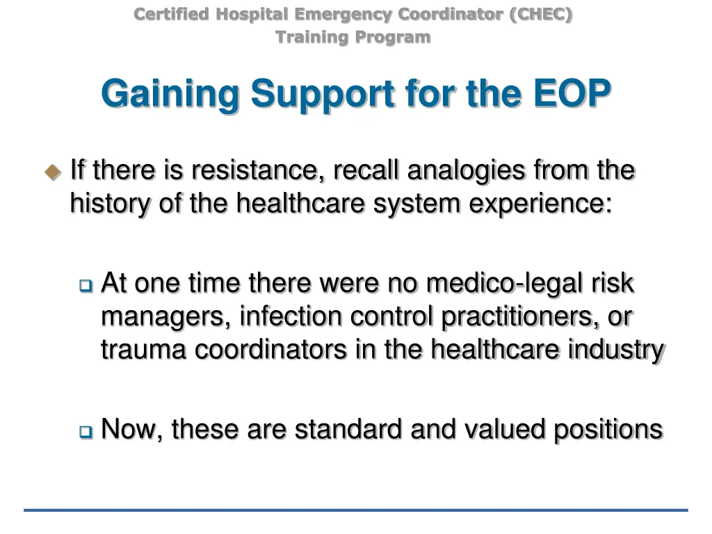 certified hospital emergency coordinator chec 14