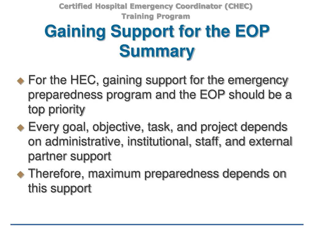 certified hospital emergency coordinator chec 23