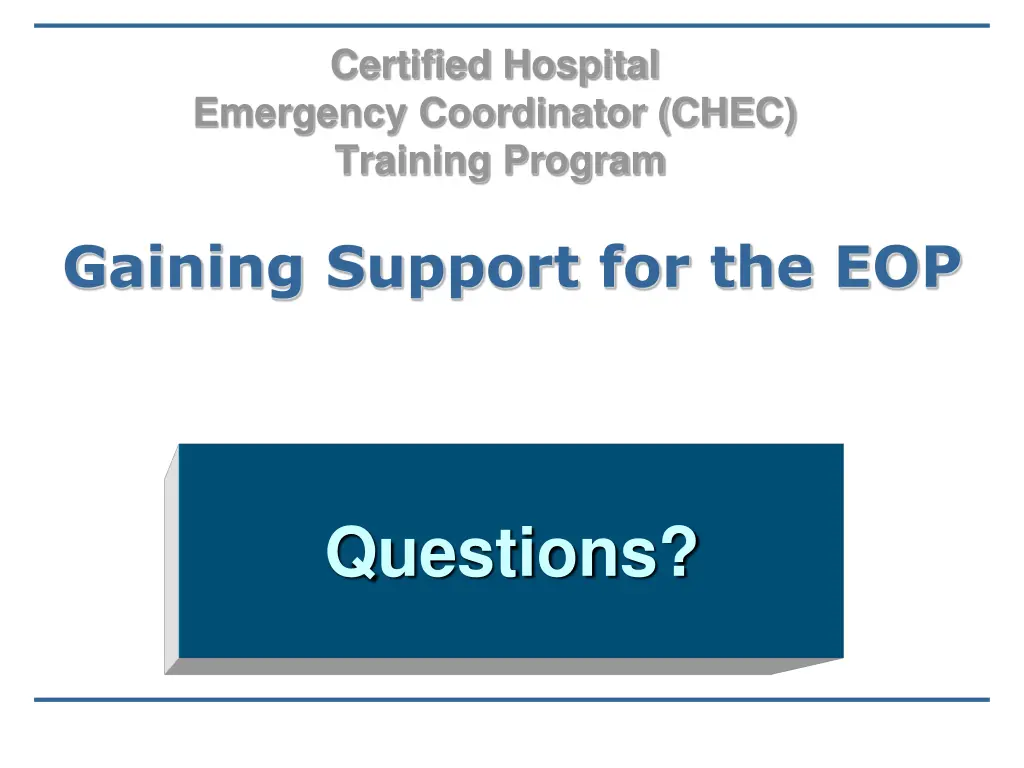 certified hospital emergency coordinator chec 24