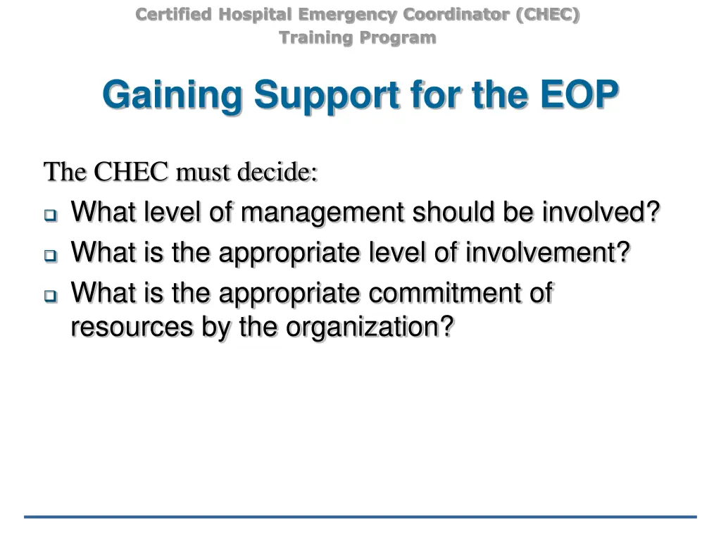 certified hospital emergency coordinator chec 4