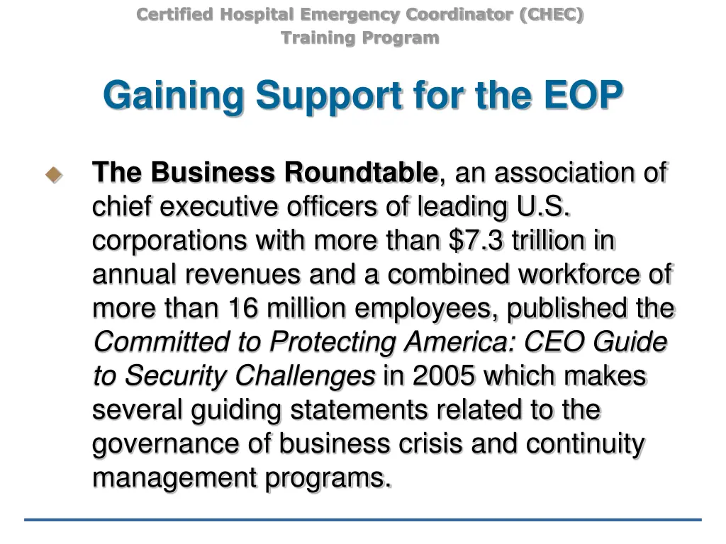 certified hospital emergency coordinator chec 6