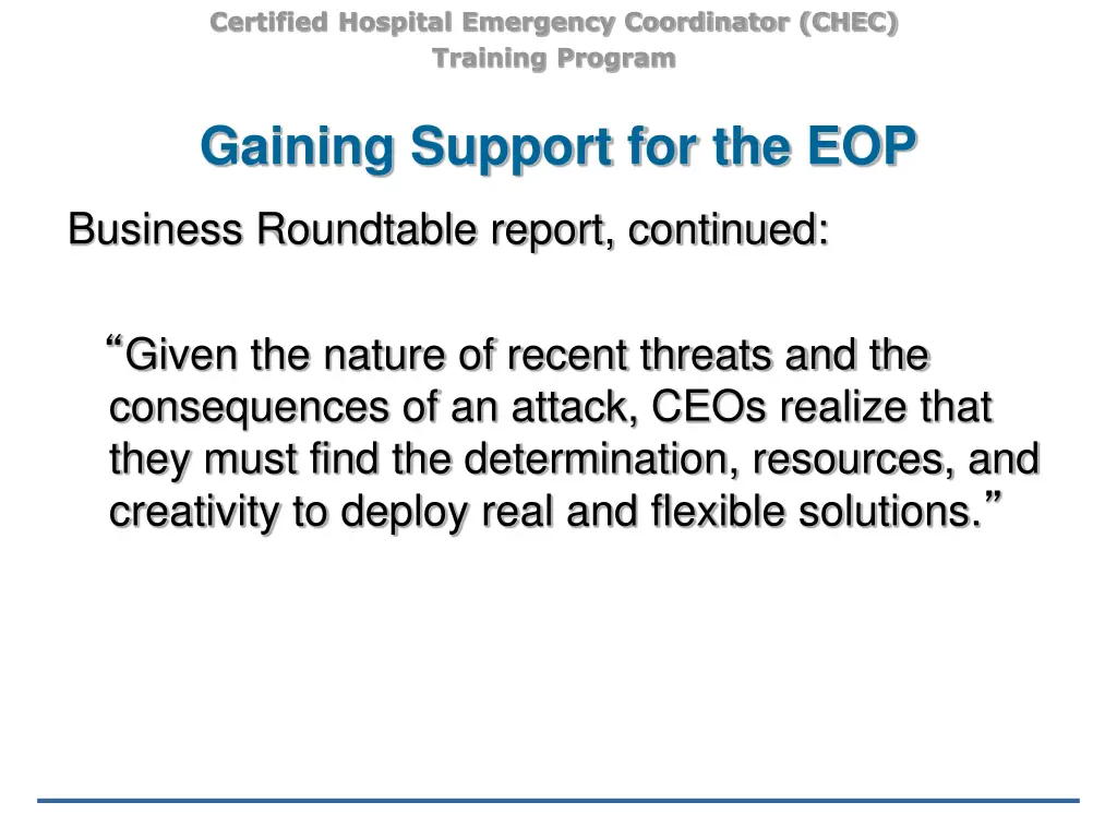 certified hospital emergency coordinator chec 8