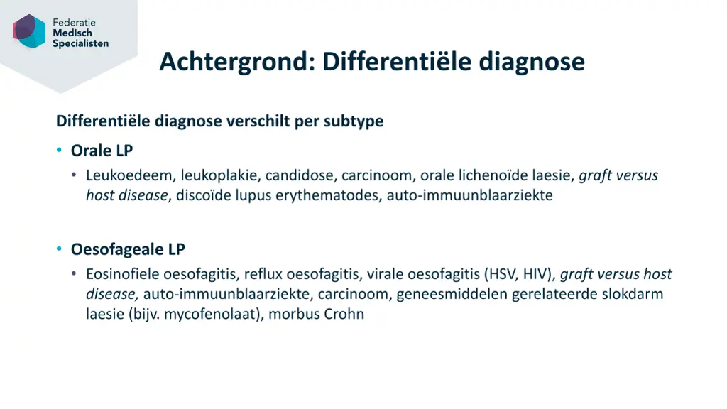 achtergrond differenti le diagnose 1