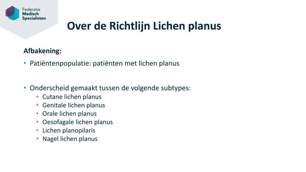 over de richtlijn lichen planus 1