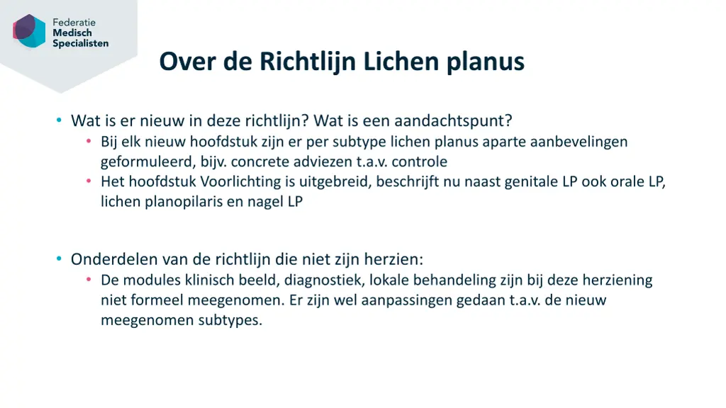 over de richtlijn lichen planus 3