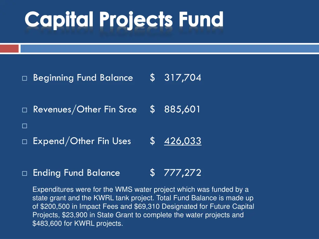 capital projects fund