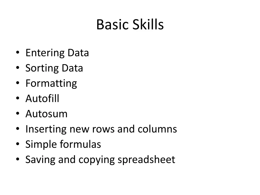 basic skills