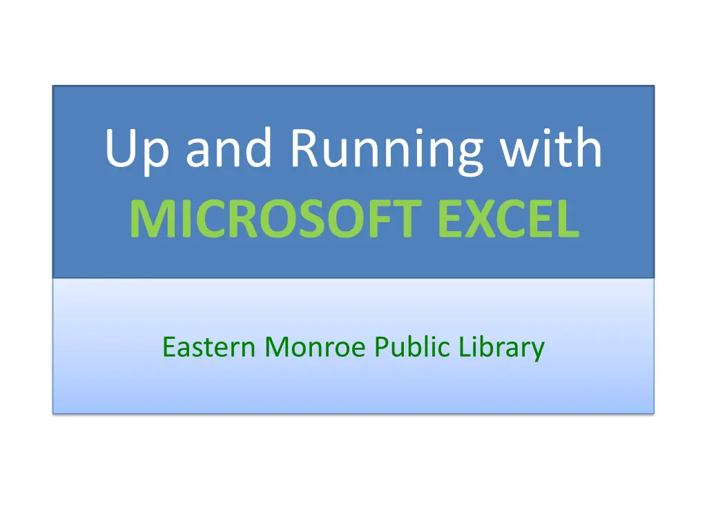 up and running with microsoft excel