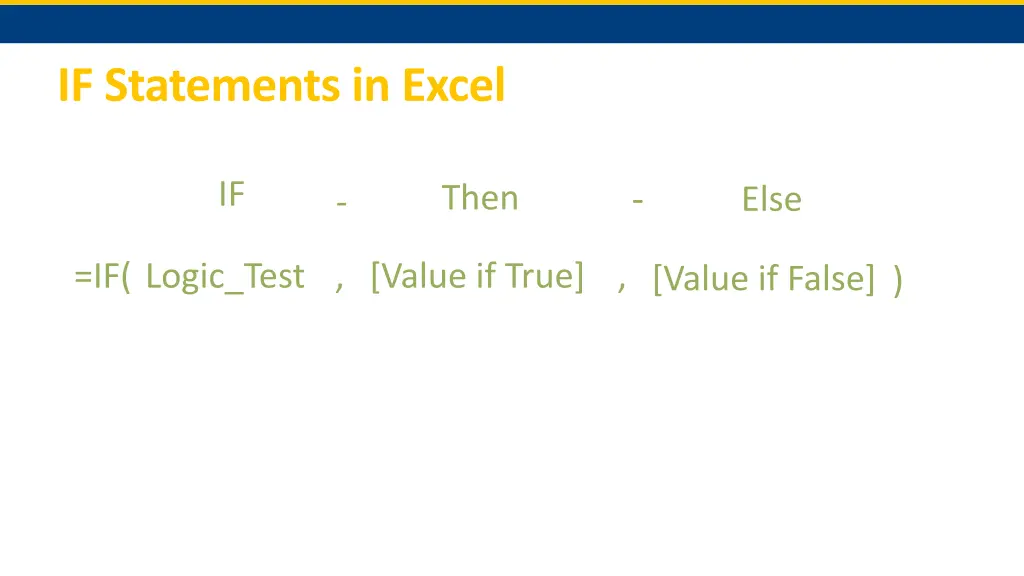 if statements in excel