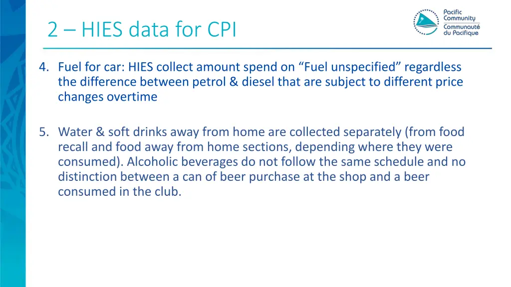 2 hies data for cpi 6