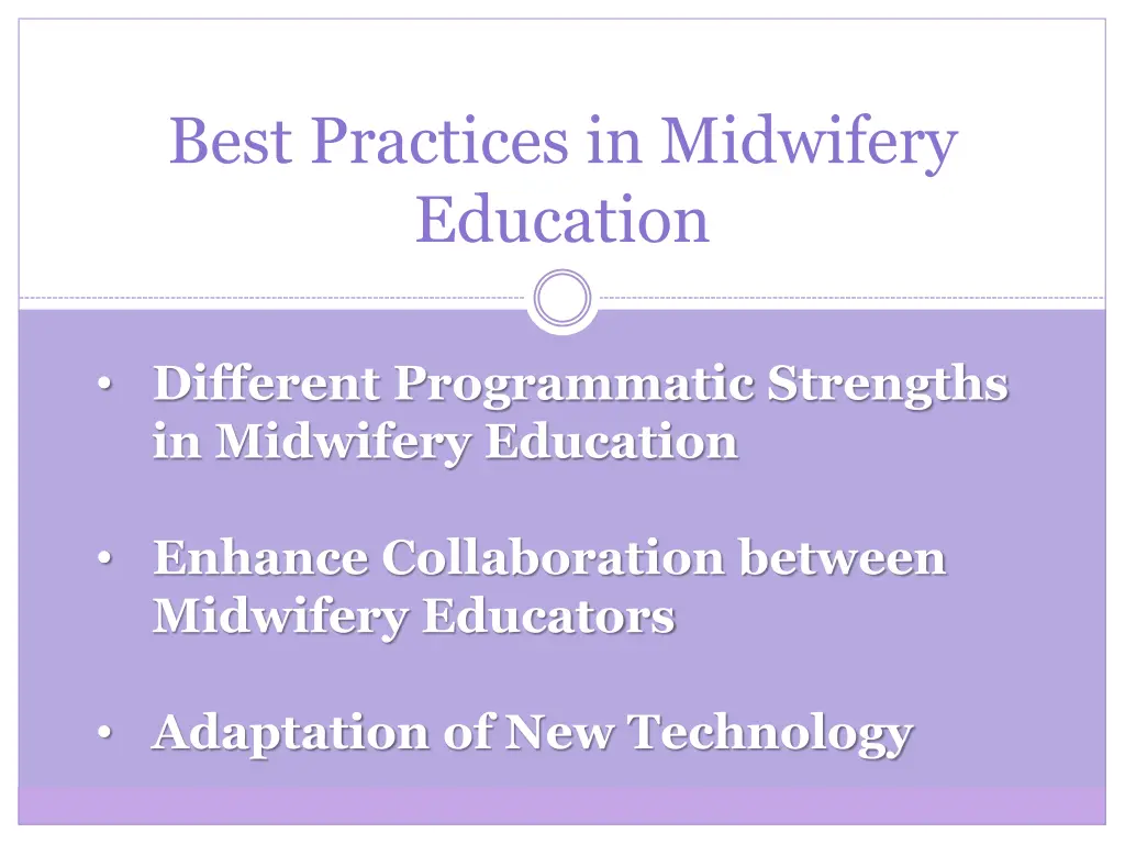 best practices in midwifery education