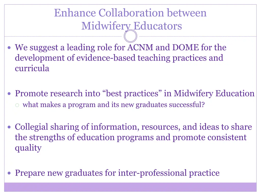 enhance collaboration between midwifery educators
