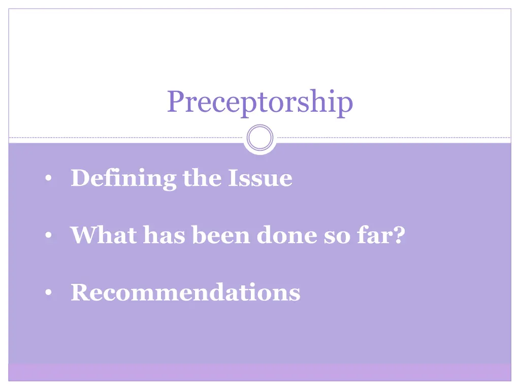 preceptorship