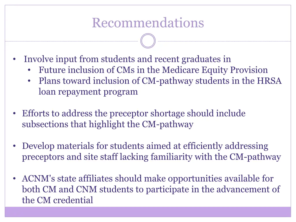 recommendations 1