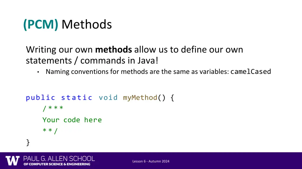 pcm methods
