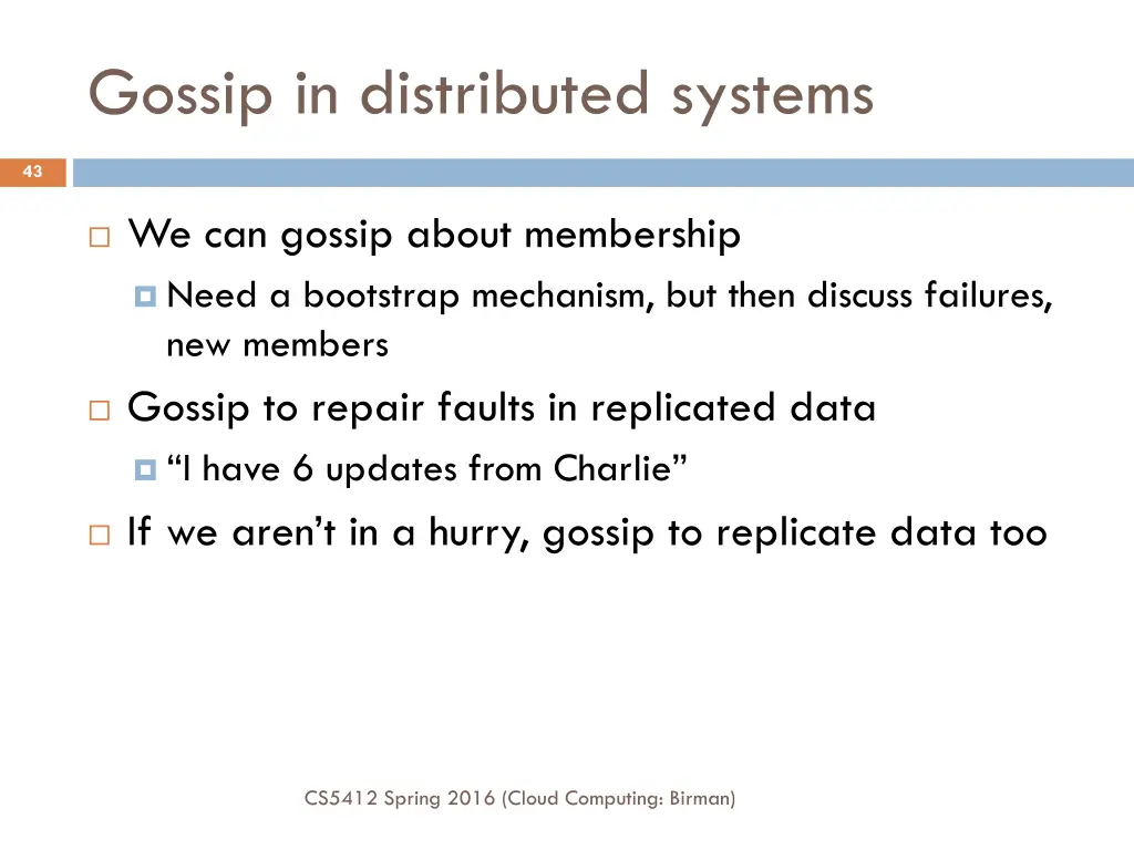 gossip in distributed systems