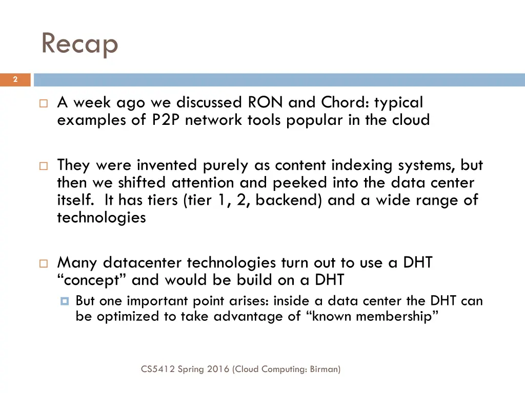 recap