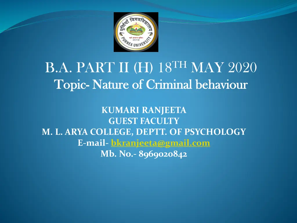 b a part ii h 18 th may 2020 topic topic nature