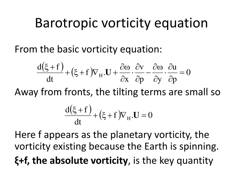barotropic vorticity equation