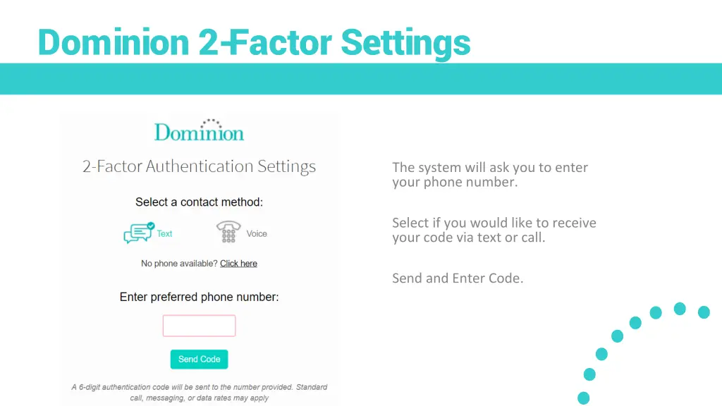 dominion 2 factor settings