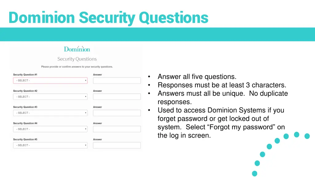 dominion security questions