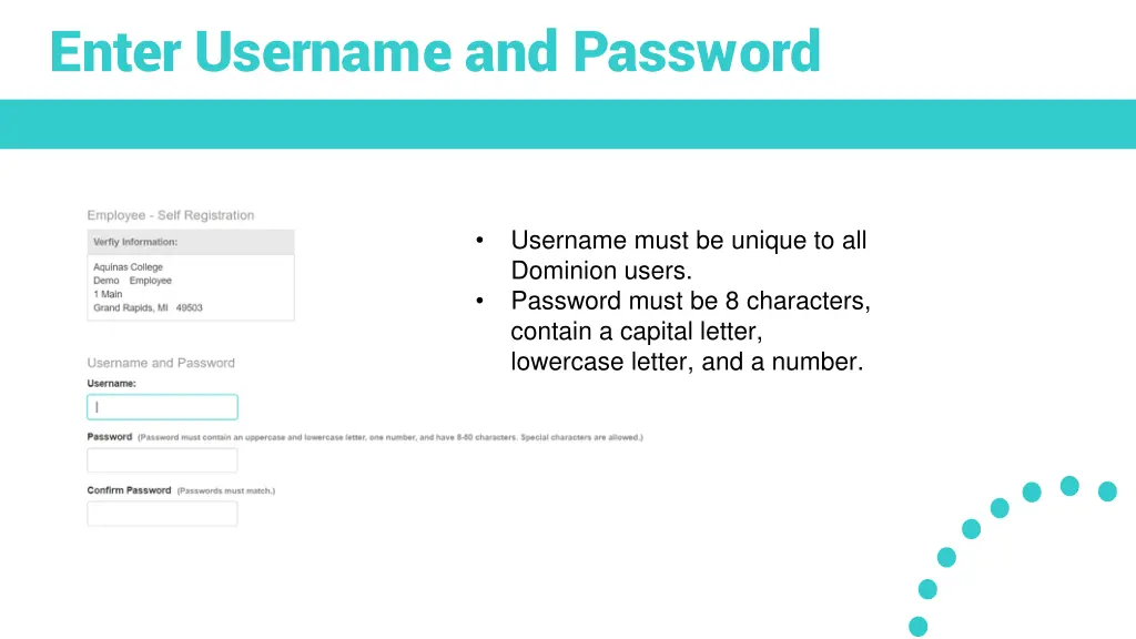 enter username and password