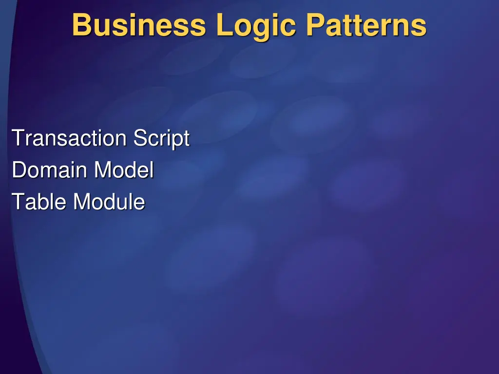 business logic patterns