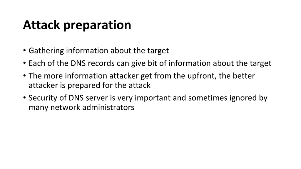 attack preparation