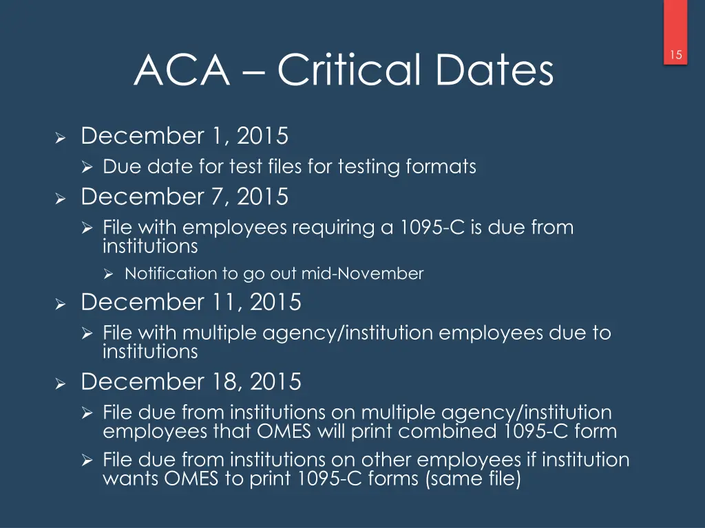 aca critical dates