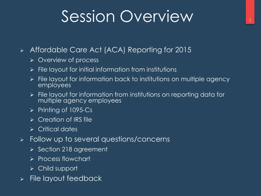 session overview