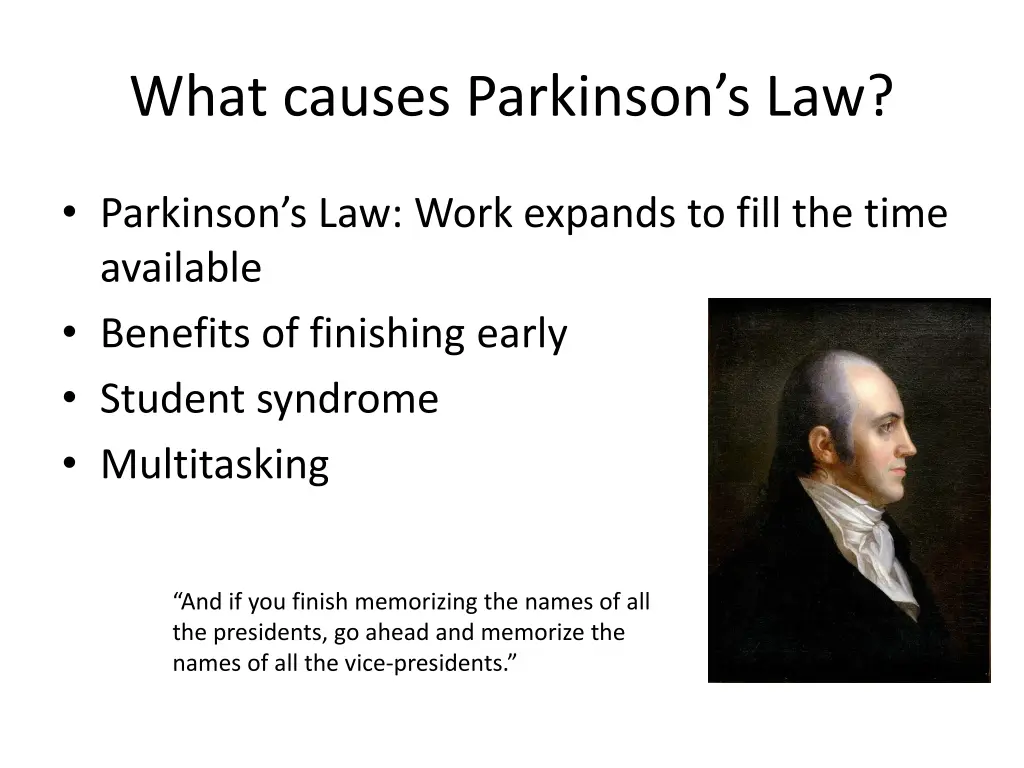 what causes parkinson s law