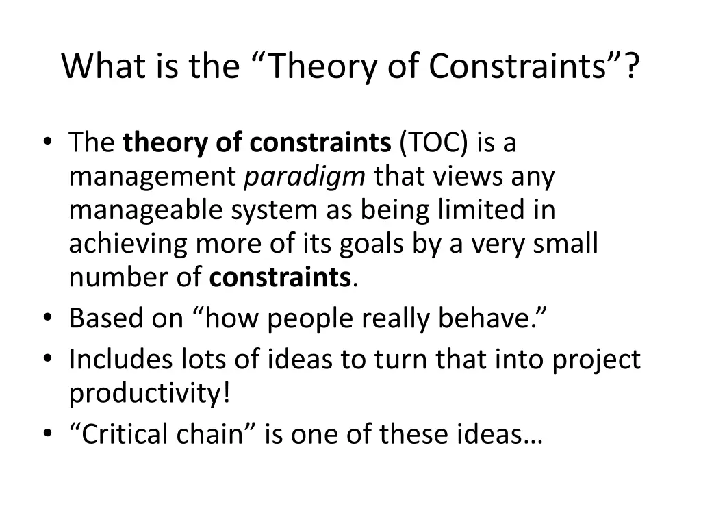 what is the theory of constraints