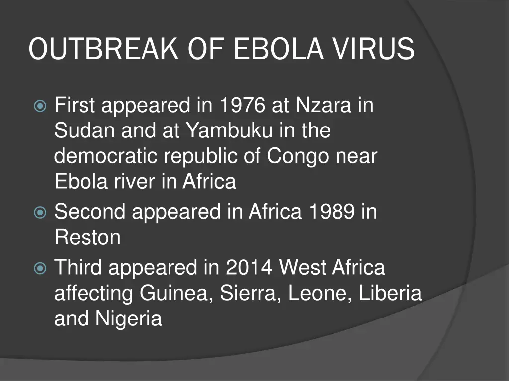 outbreak of ebola virus