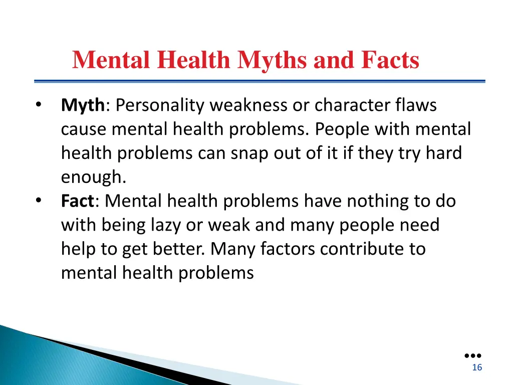 mental health myths and facts 4