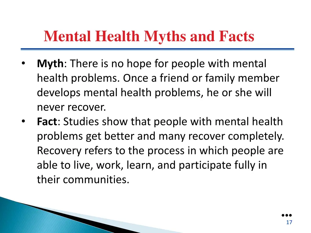 mental health myths and facts 5