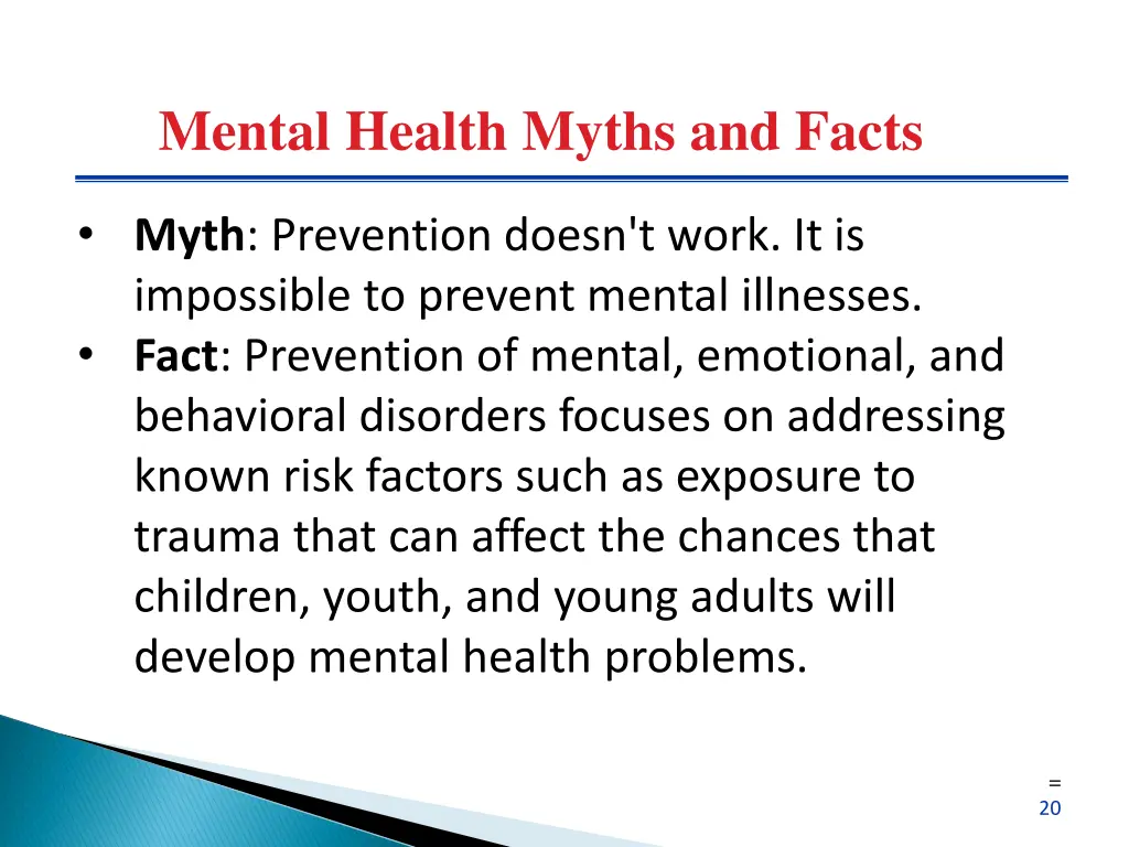 mental health myths and facts 8