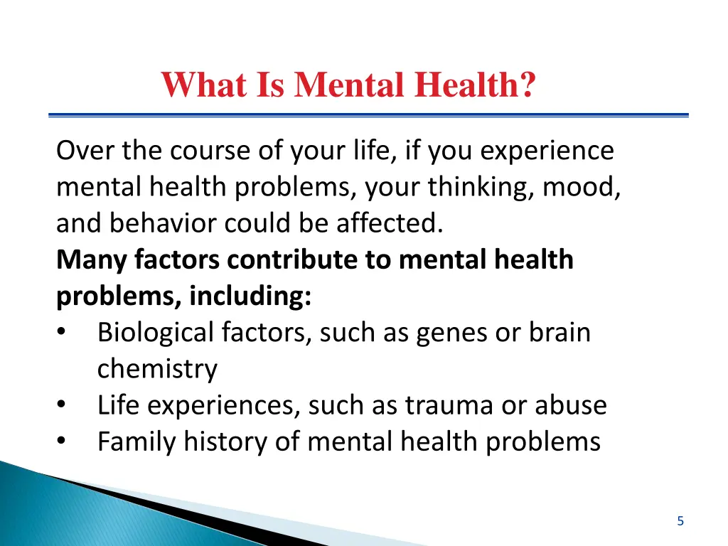what is mental health 1