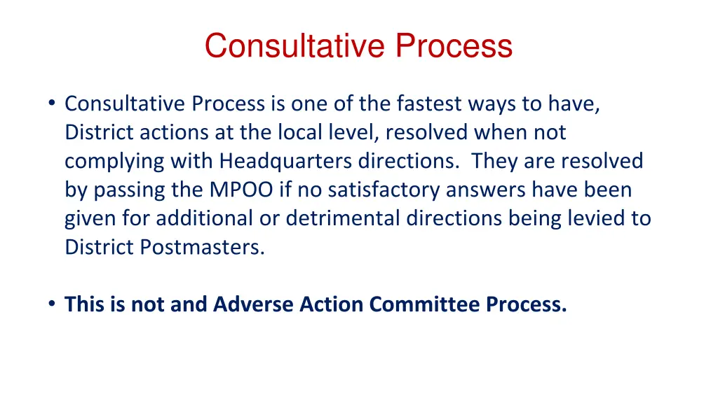 consultative process