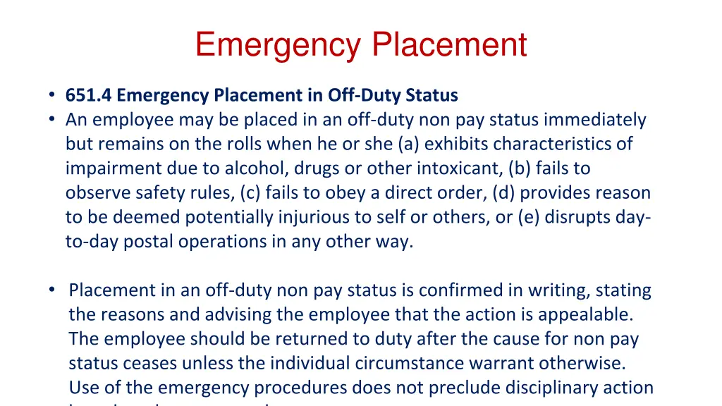 emergency placement