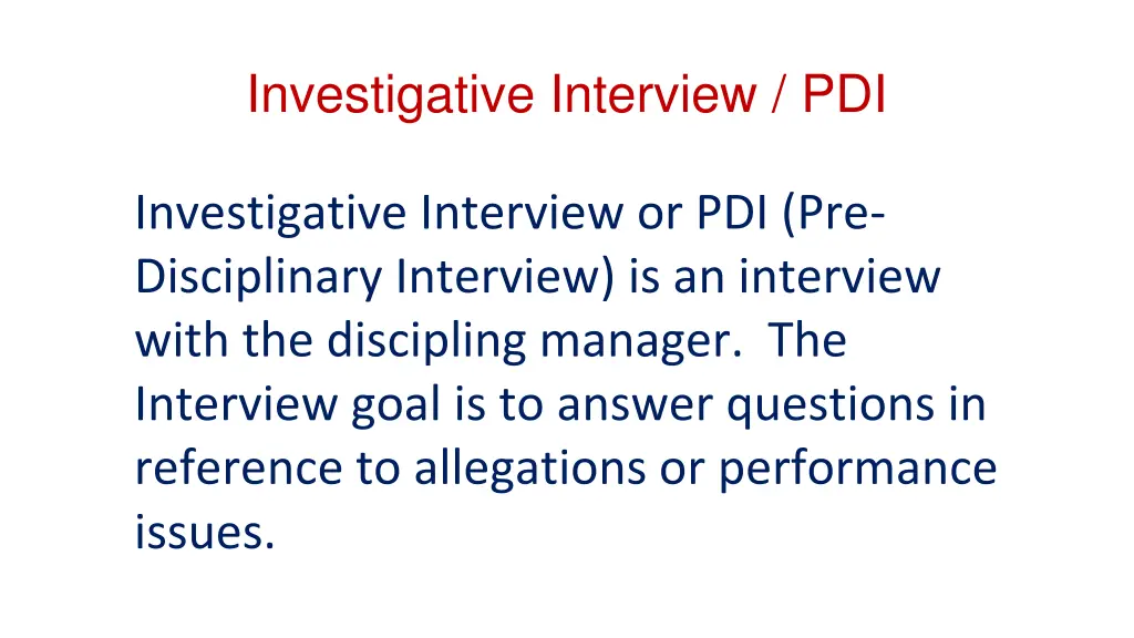 investigative interview pdi